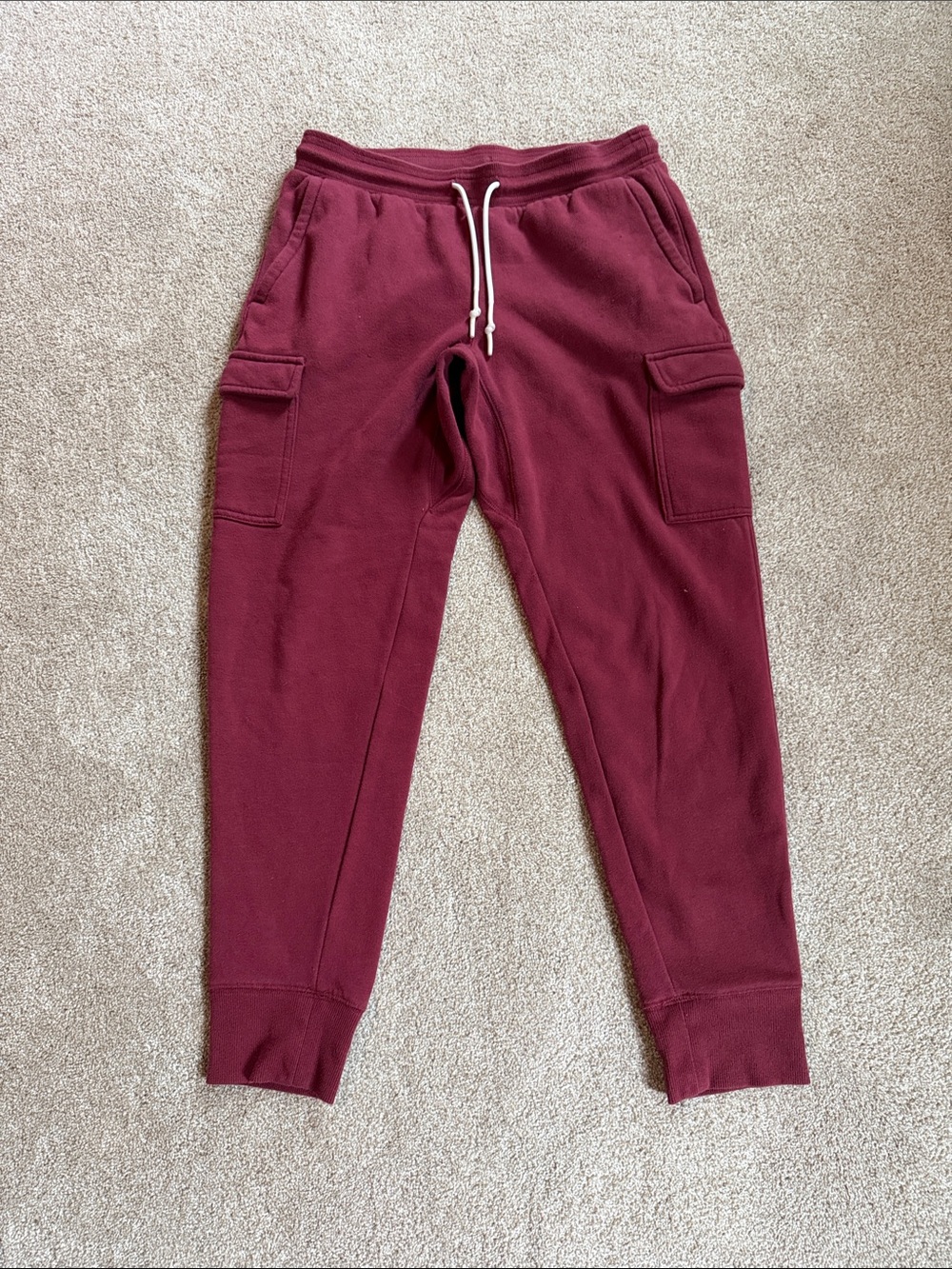 all in motion Men's Burgundy Cargo Jogger Sweatpants